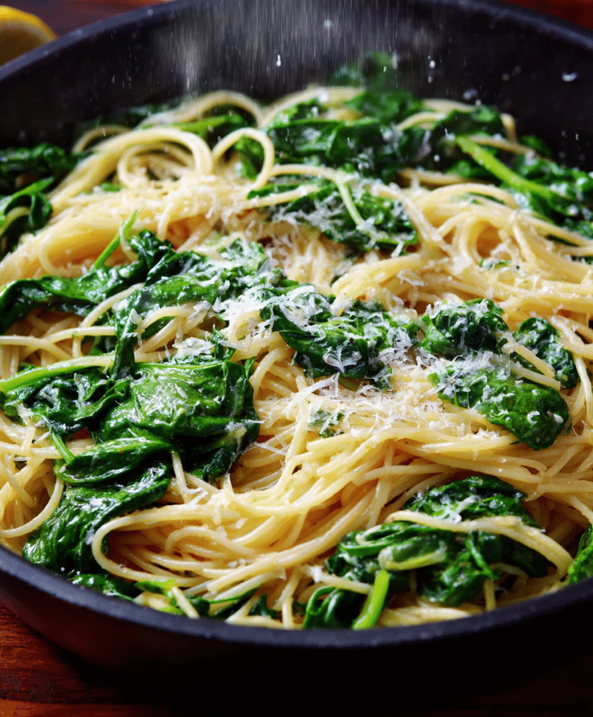 Fresh Spinach & Zesty Lemon Spaghetti