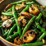 Garlic Butter Sautéed Green Beans & Mushrooms