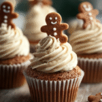 Gingerbread Man Cupcakes with Spiced Swirl Frosting