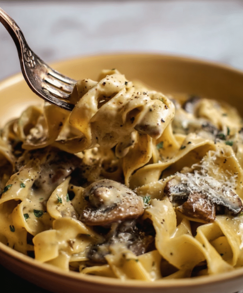 Gorgonzola Truffle Mushroom Pasta