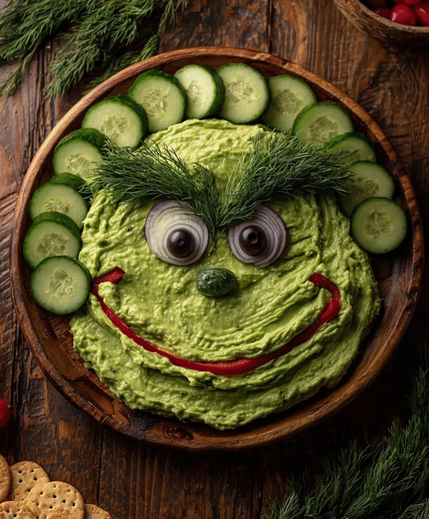 Grinch Guacamole Veggie Platter