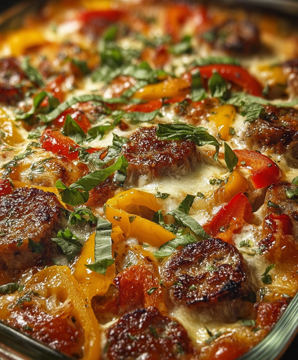 Italian Sausage & Pepper Cheesy Bake