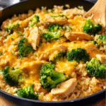 One-Pan Cheesy Chicken, Broccoli & Rice