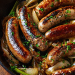 One-Pan Garlic Butter Bratwurst & Veggie Skillet