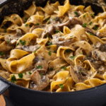 One-Skillet Creamy Mushroom Stroganoff