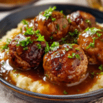 Salisbury Steak Meatballs with Rich Onion Gravy