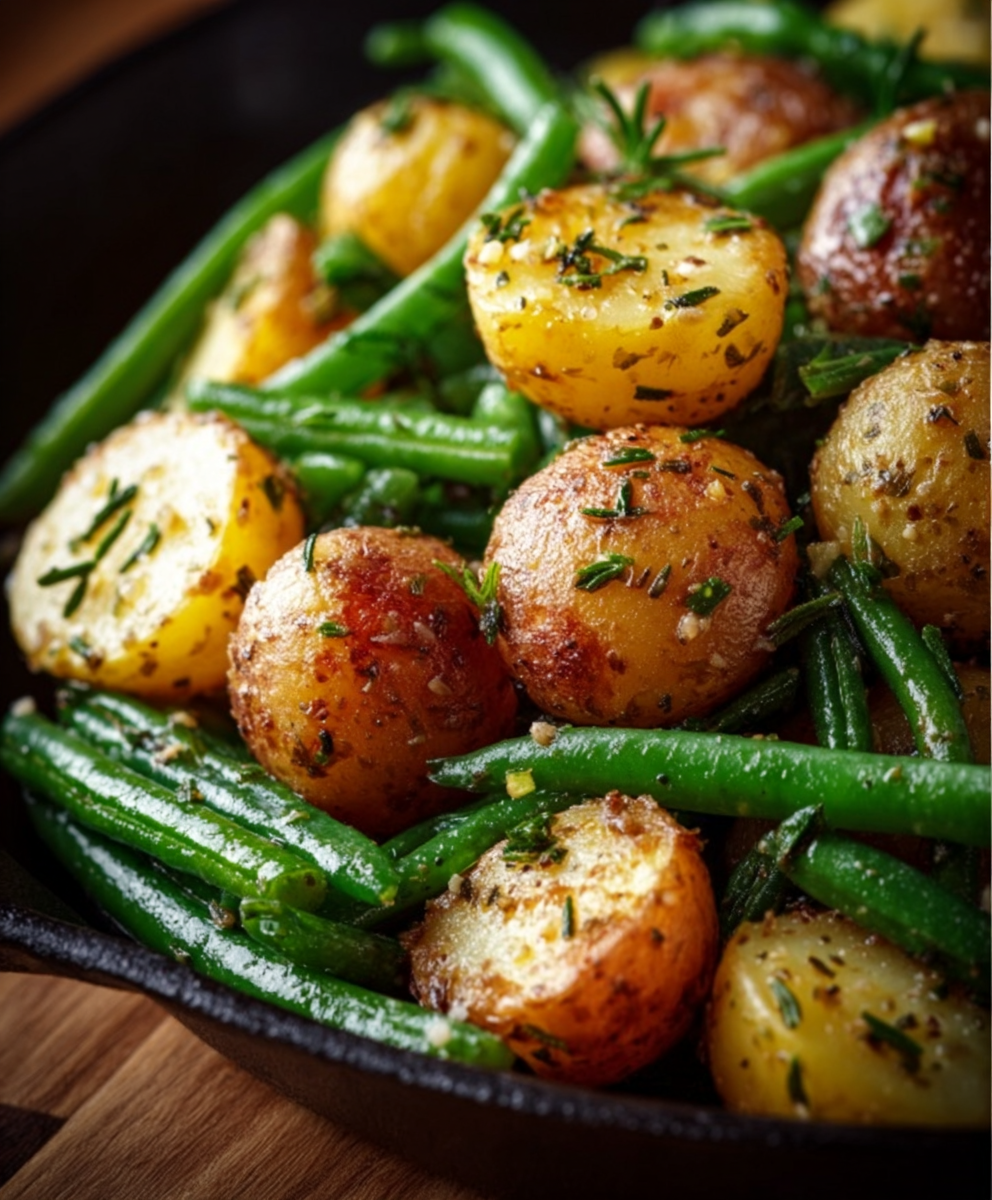 Simple Potatoes & Green Beans Skillet