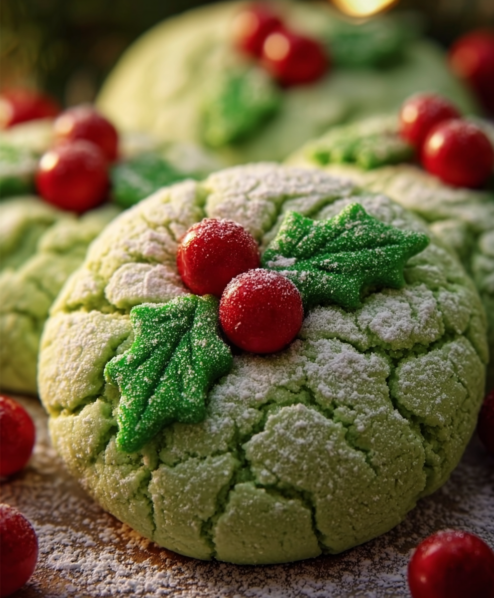 Soft & Chewy Grinch Cookies