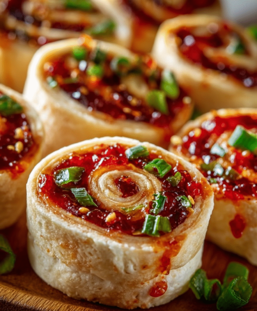 Sweet Heat Pepper Jelly Cream Cheese Pinwheels