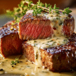 The Best Steak with Creamy Garlic Sauce