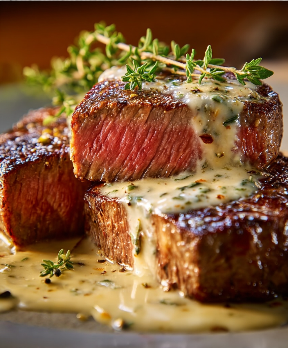 The Best Steak with Creamy Garlic Sauce