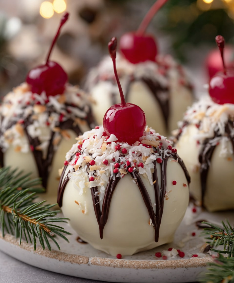 White Chocolate Christmas Cherry Bombs
