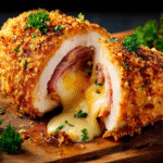 Air Fryer Ham & Cheese Stuffed Chicken Breast