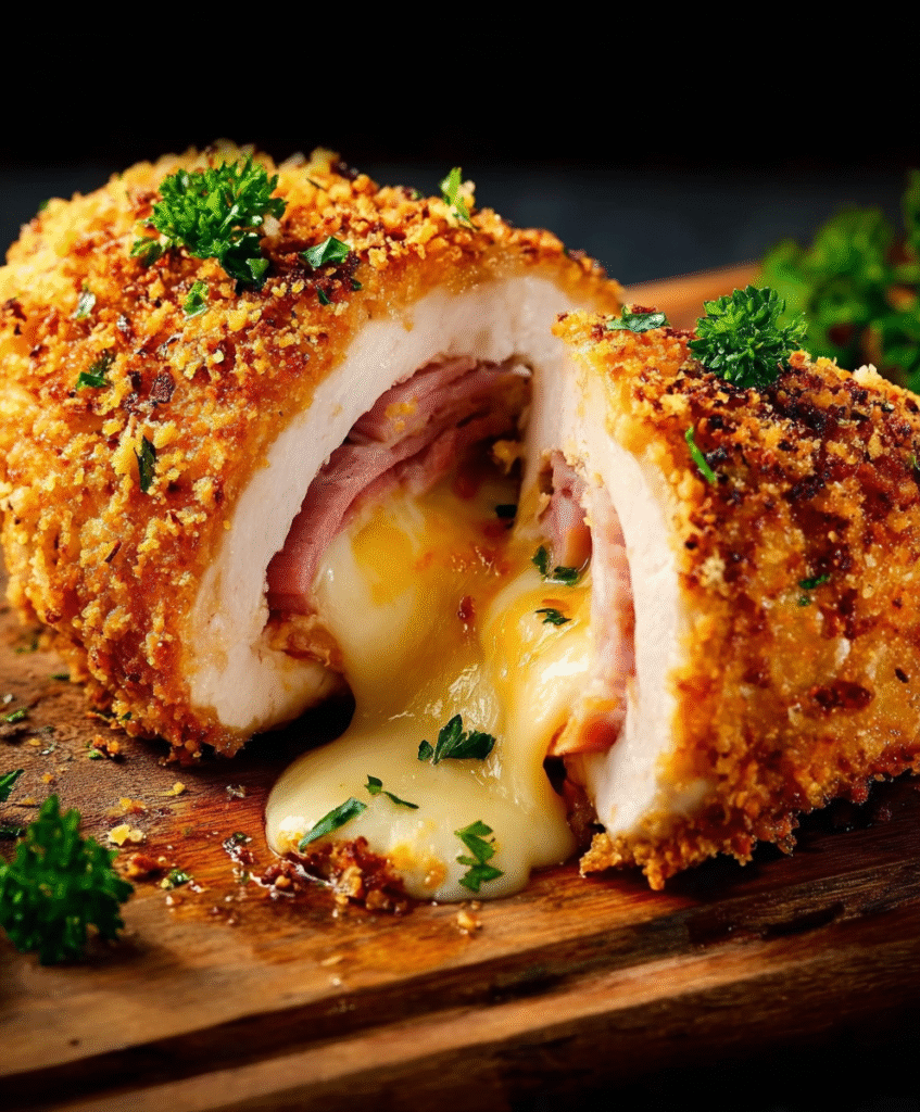 Air Fryer Ham & Cheese Stuffed Chicken Breast
