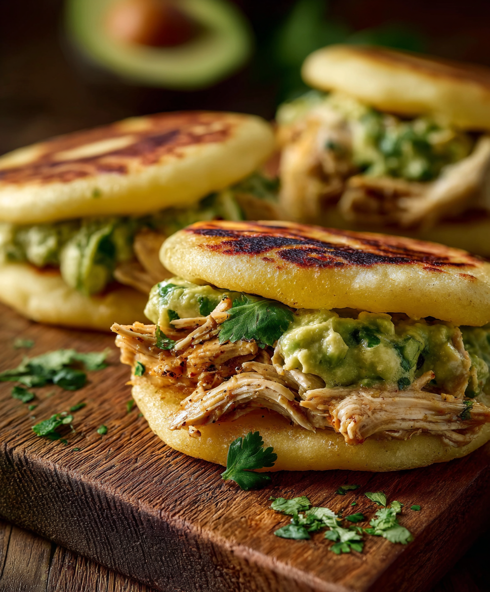Avocado Chicken Arepas