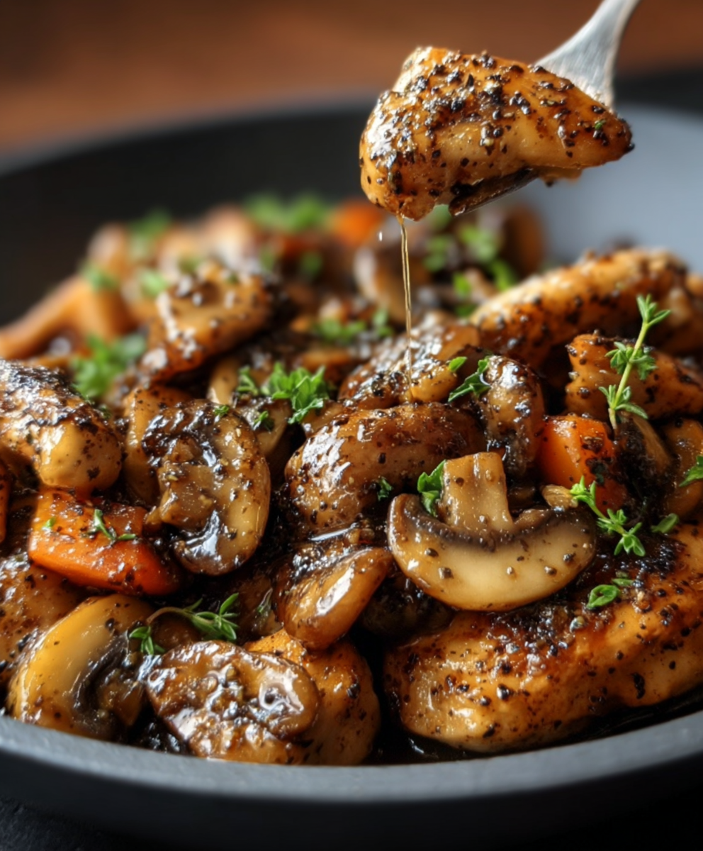 Black Pepper Chicken & Mushroom Skillet