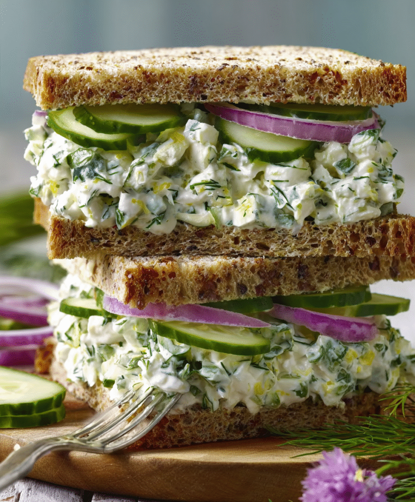 Cool & Creamy Cucumber Herb Sandwiches