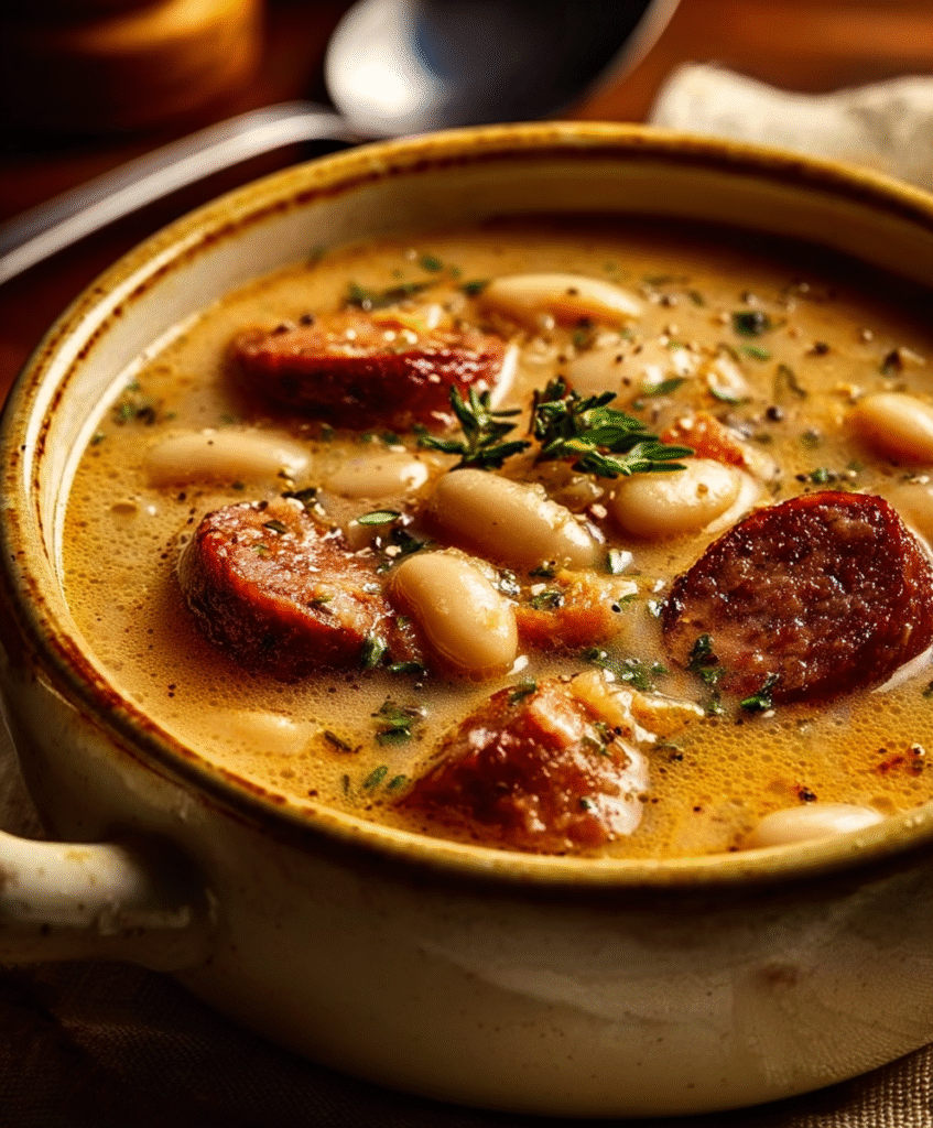 Cozy Creamy White Bean & Sausage Soup