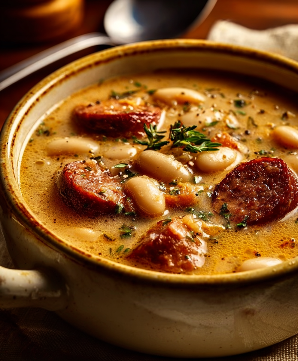 Cozy Creamy White Bean & Sausage Soup