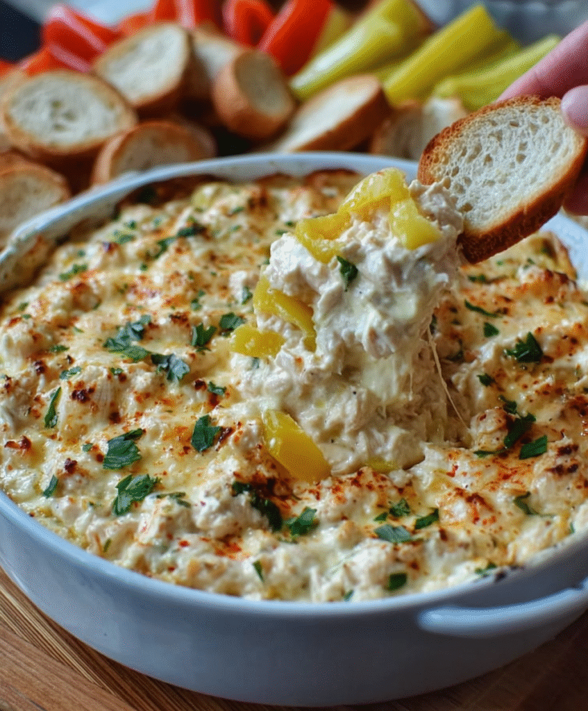 Creamy Banana Pepper Chicken Game Day Dip