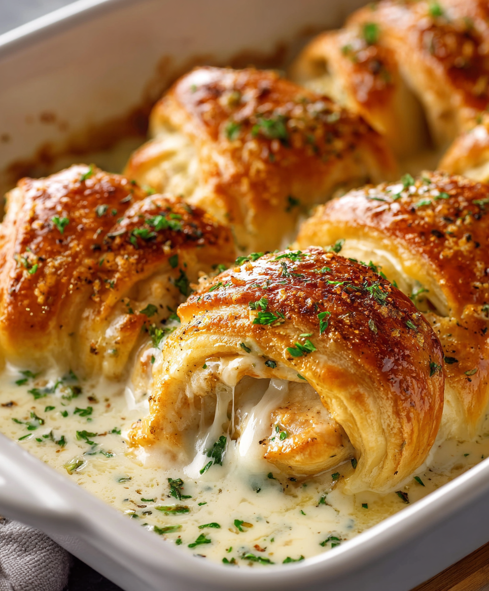 Creamy Chicken Crescent Roll-Ups