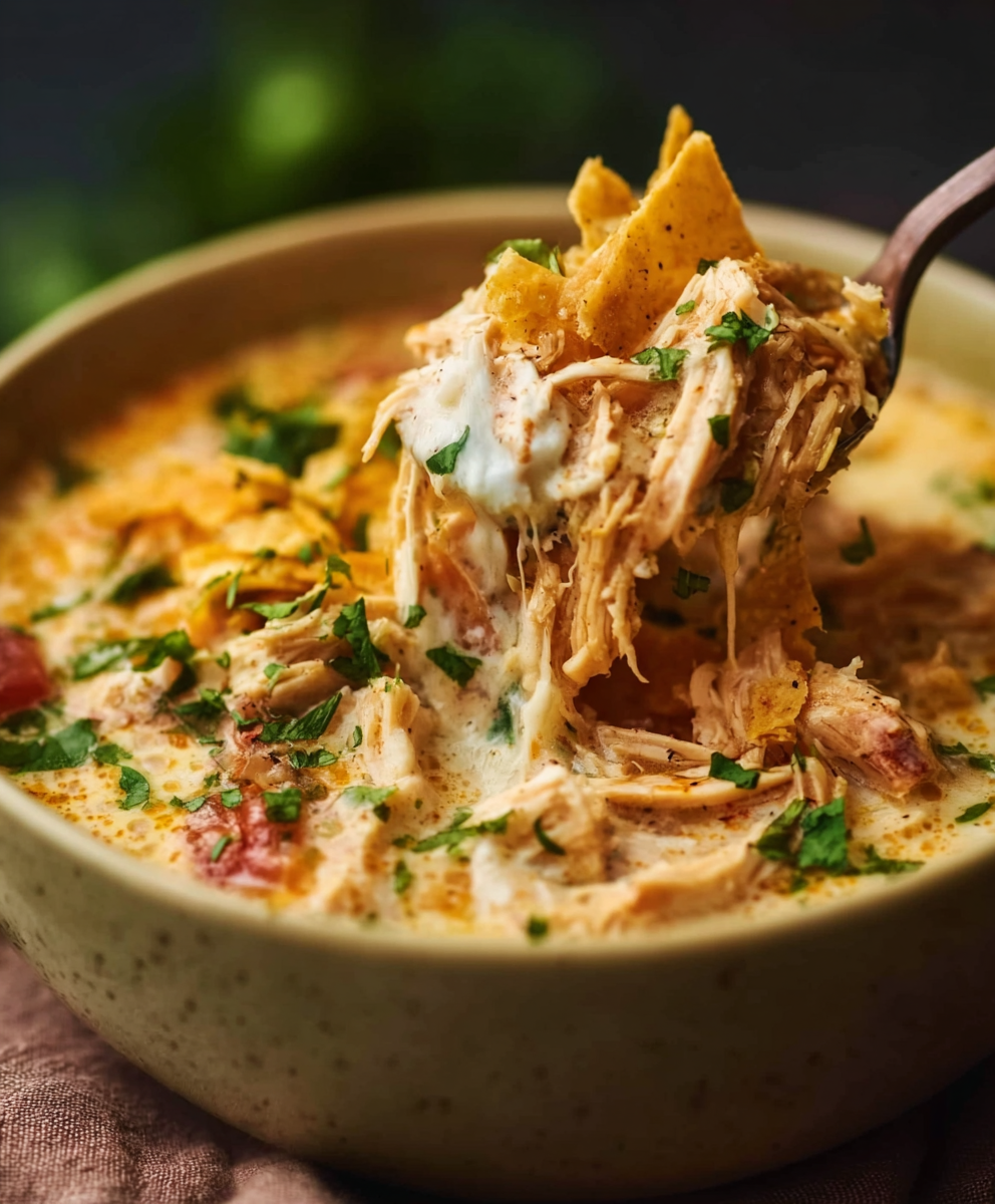 Creamy Chicken Tortilla Soup Bowl