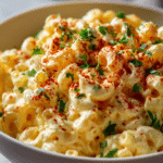 Creamy Deviled Egg Macaroni Salad