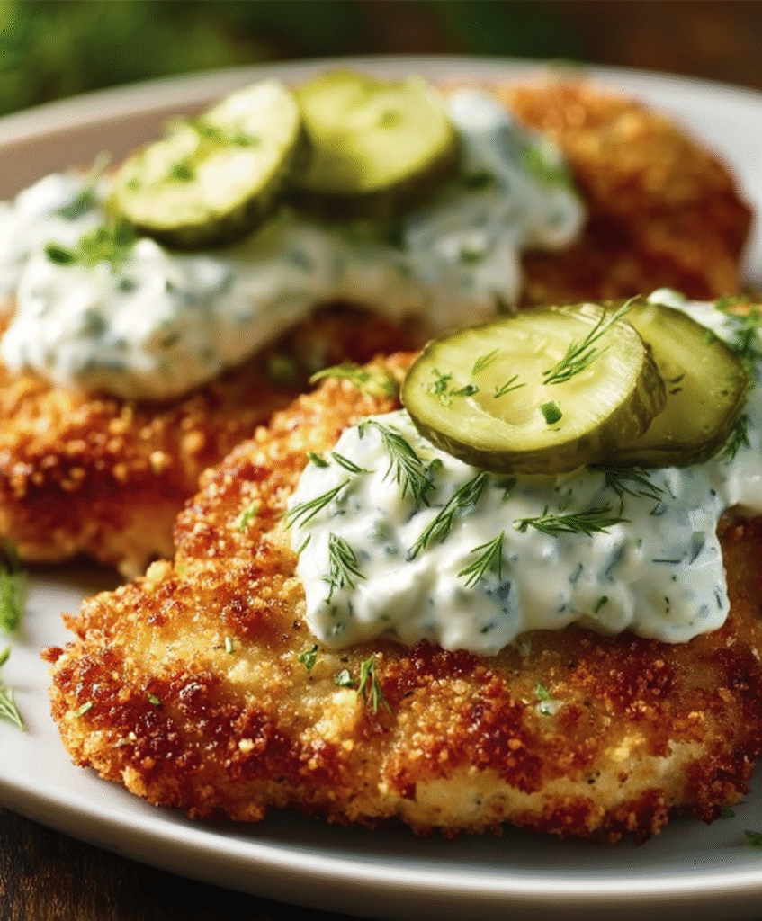 Crispy Dill Pickle Parmesan Chicken