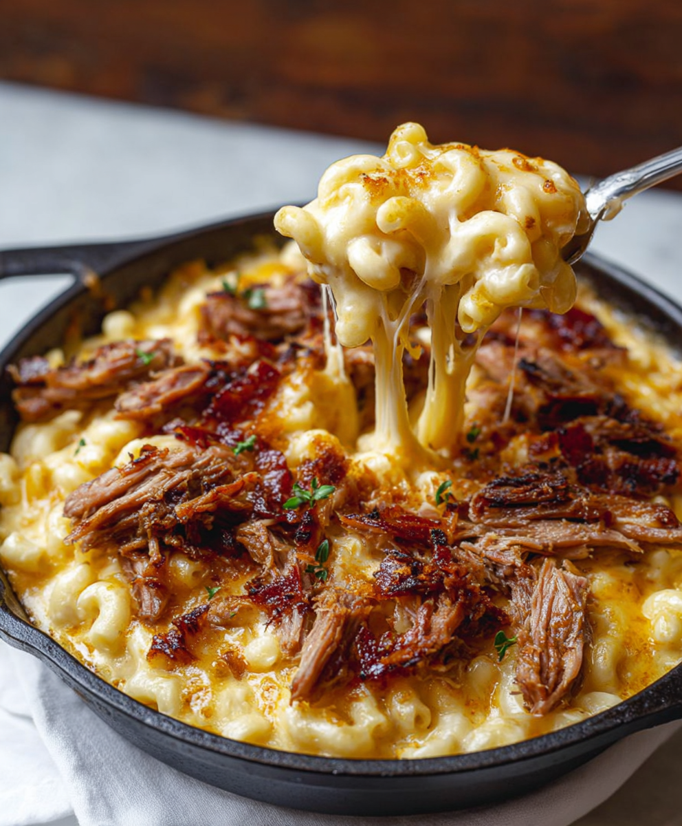 Easy BBQ Pulled Rib Mac & Cheese