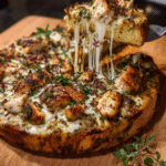 Garlic Butter Chicken Flatbread Pizza
