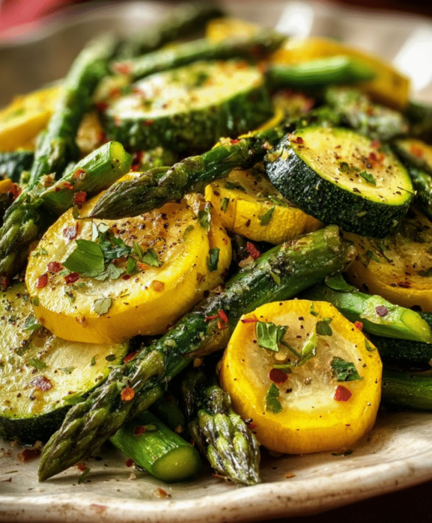 Lemon-Herb Asparagus with Zucchini & Squash