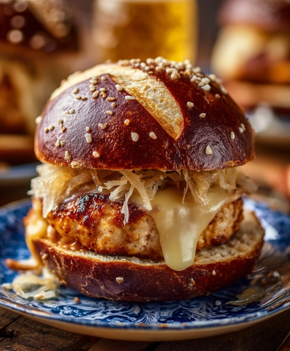 Oktoberfest Maple Mustard Chicken Burgers