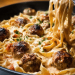 One-Pot Creamy Cajun Meatball Pasta