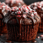 Peppermint Hot Chocolate Muffins