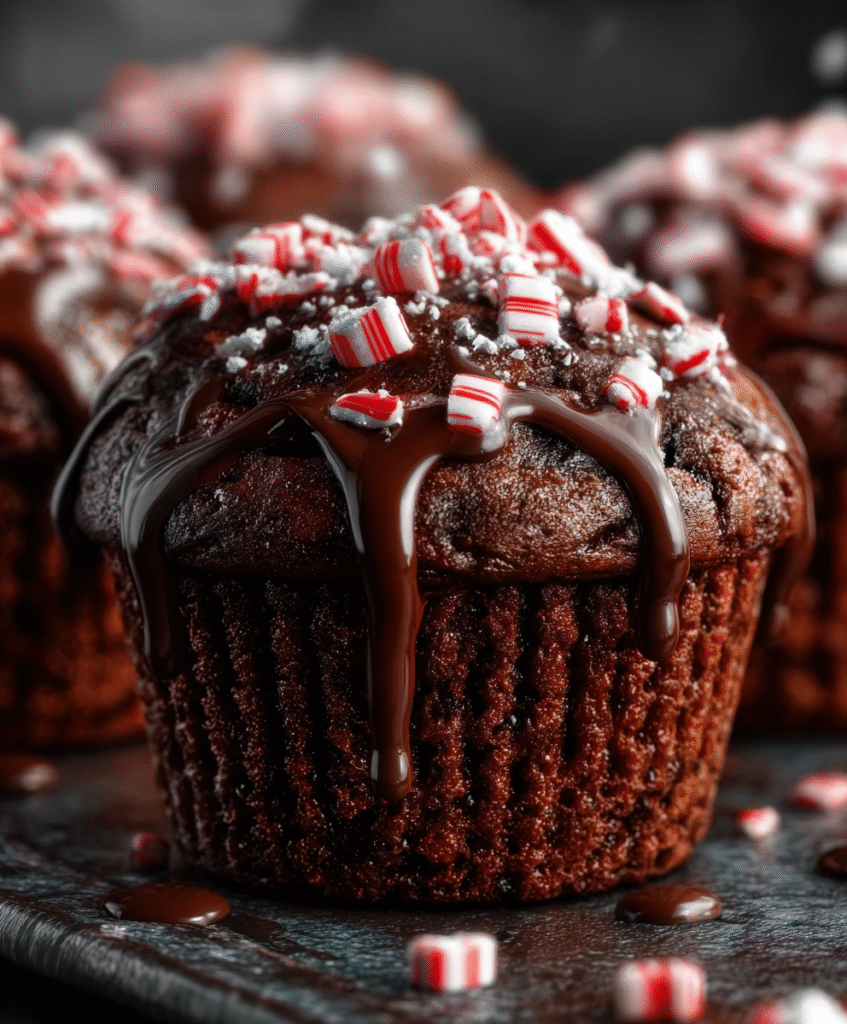 Peppermint Hot Chocolate Muffins