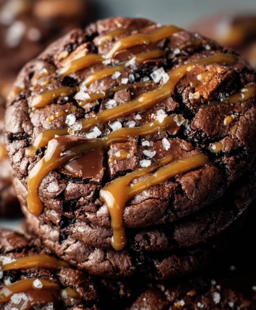 Sea Salt Caramel Double Chocolate Cookies
