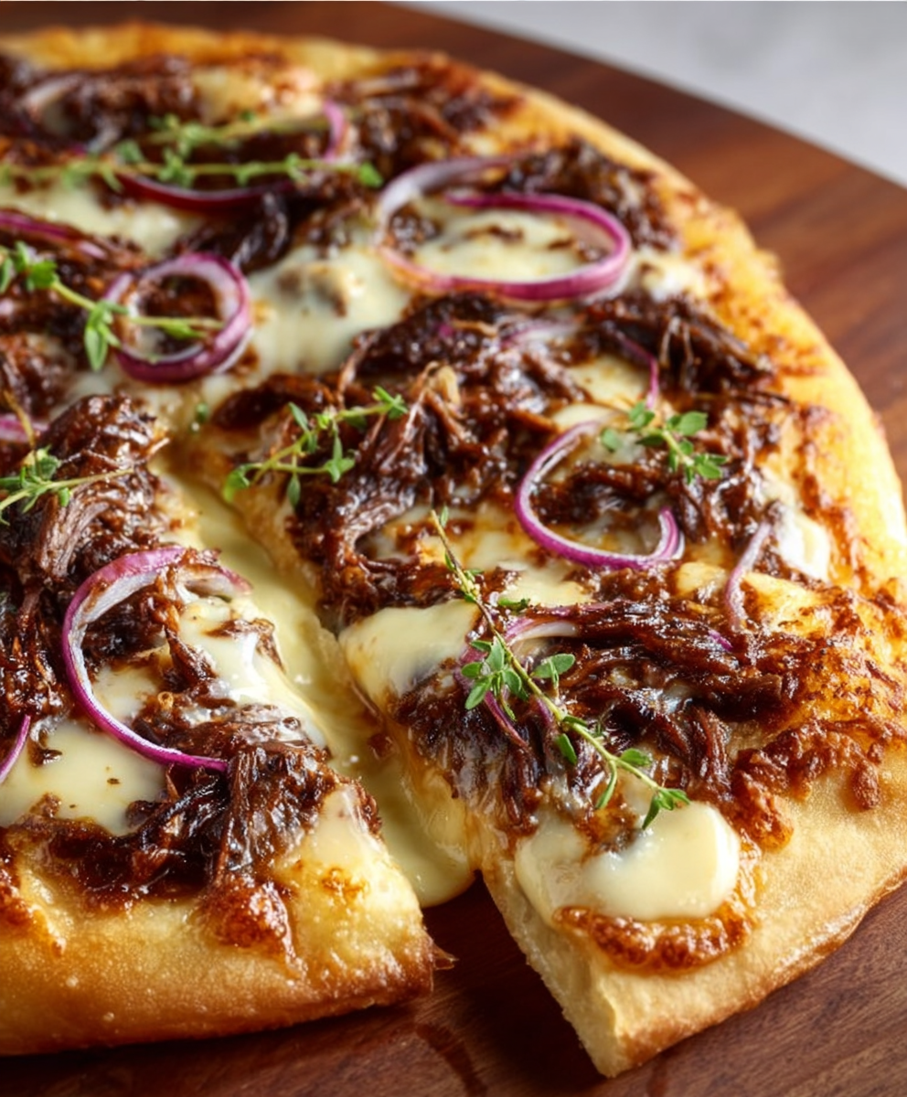 Short Rib Pizza with Smoked Gouda Cream