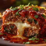 Stuffed Italian Meatloaf with Melty Mozzarella
