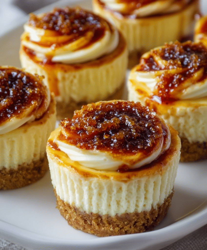 Vanilla Bean Crème Brûlée Cheesecake Cupcakes