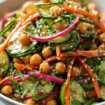 Asian Cucumber & Chickpea Sesame Slaw