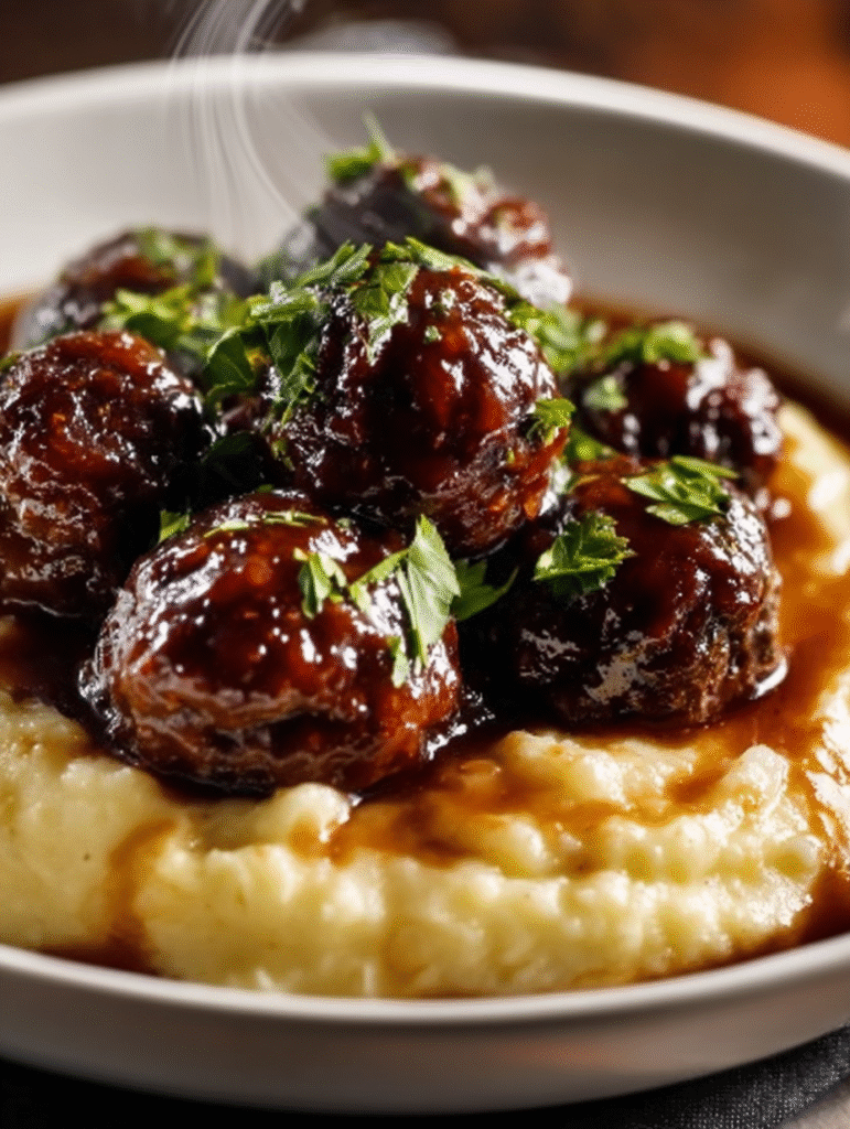 Burgundy-Glazed Red Wine Meatballs