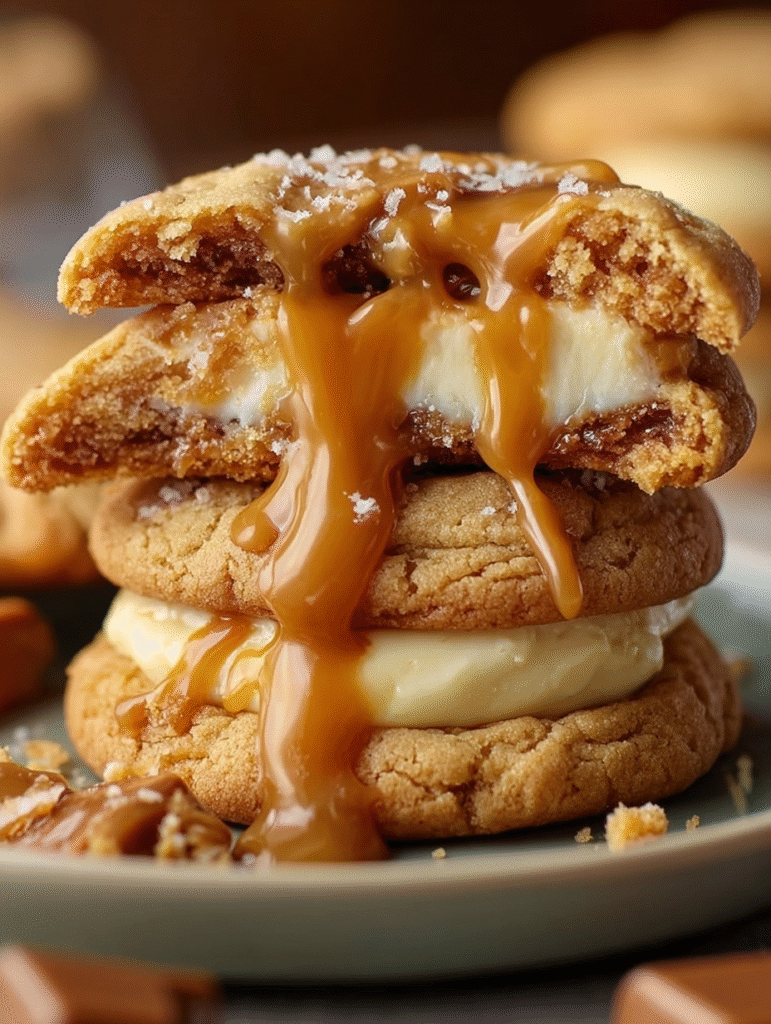 Caramel Cheesecake Stuffed Cookies