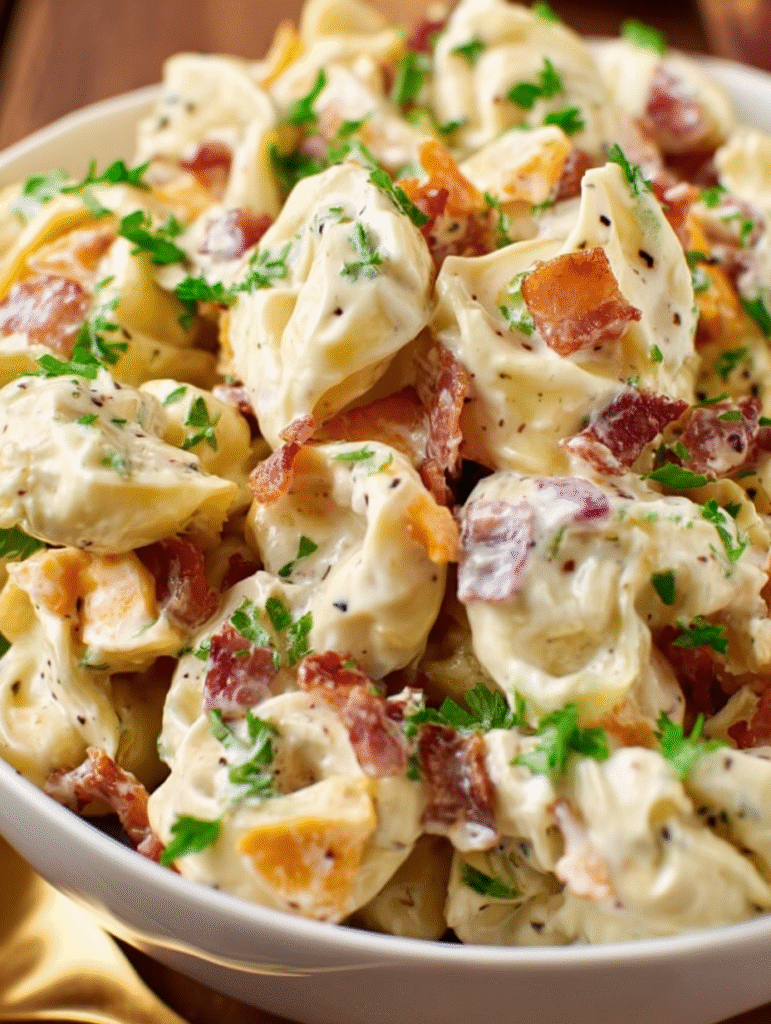 Cheddar Bacon Ranch Tortellini Salad