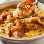 Creamy Bacon, Shrimp & Sweet Corn Chowder