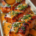 Creamy Bang Bang Glazed Salmon Bites