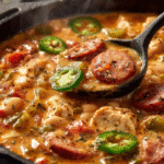 Creamy Cajun White Chicken Chili Skillet