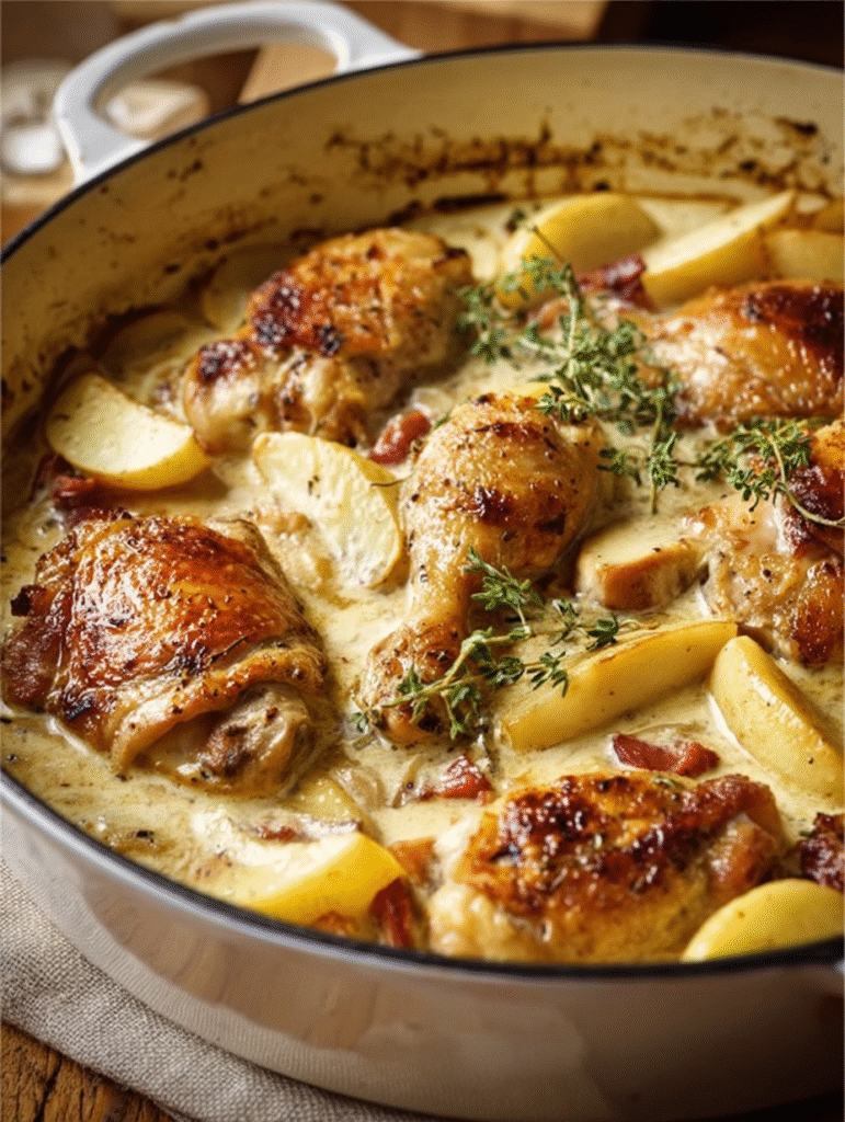Creamy Chicken à la Normande Casserole