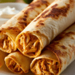 Creamy Oven-Baked Chicken Taquitos
