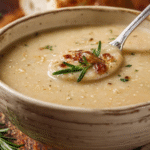 Creamy Rosemary Roasted Garlic White Bean Soup