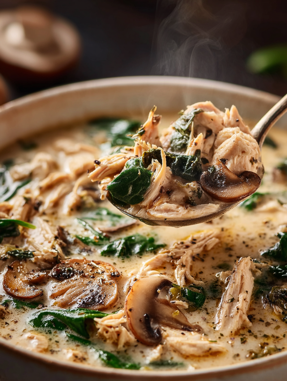 Creamy Rotisserie Chicken & Mushroom Comfort Soup